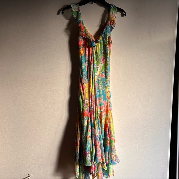 Vintage Ralph Lauren Dress Size 8 Colorful Silk Floral Paisley - Picture 3 of 3